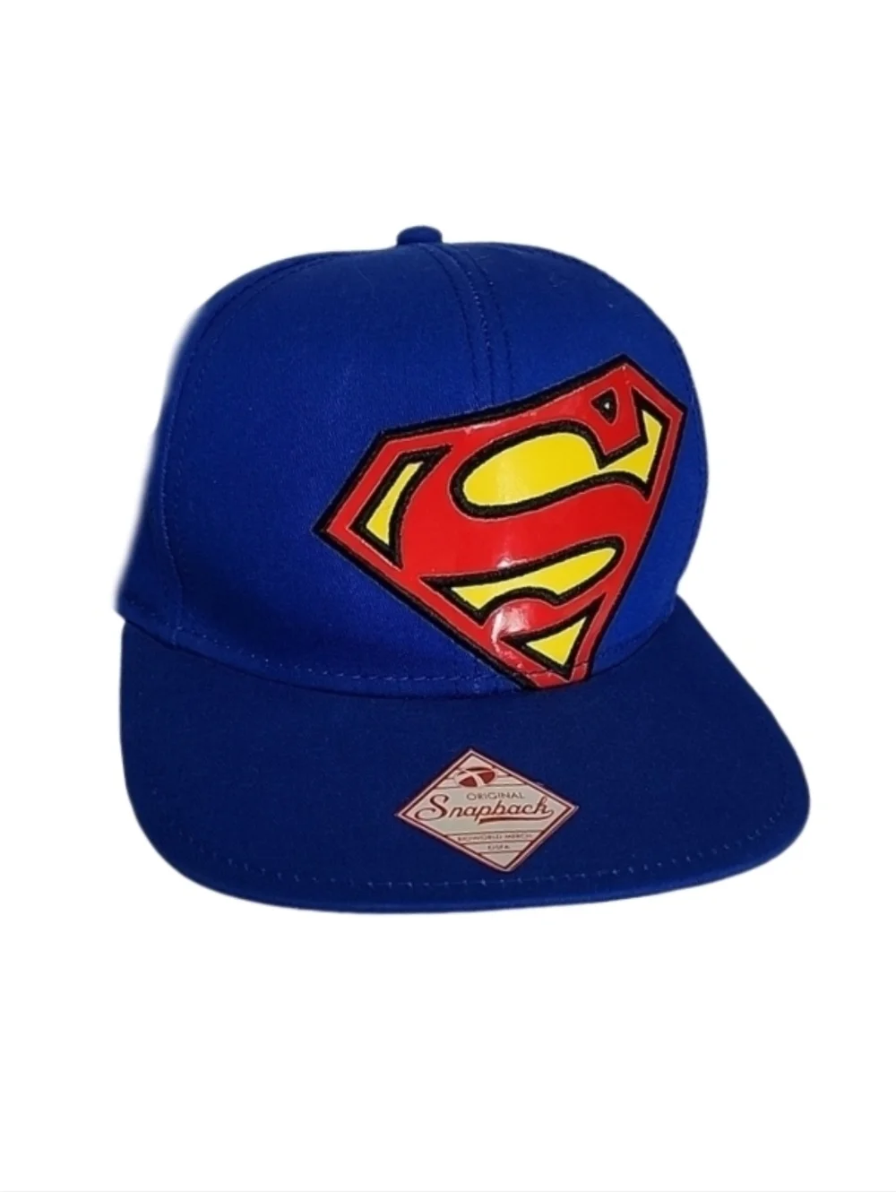 DC Comics Snapback Visor Cap Flatbill Off-Set Logo Original Blue OS
